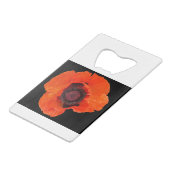 papaverbloem na regenval creditkaart flessenopener (Voorkant Gekanteld)
