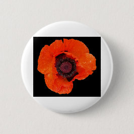 papaverbloem na regenval ronde button 5,7 cm