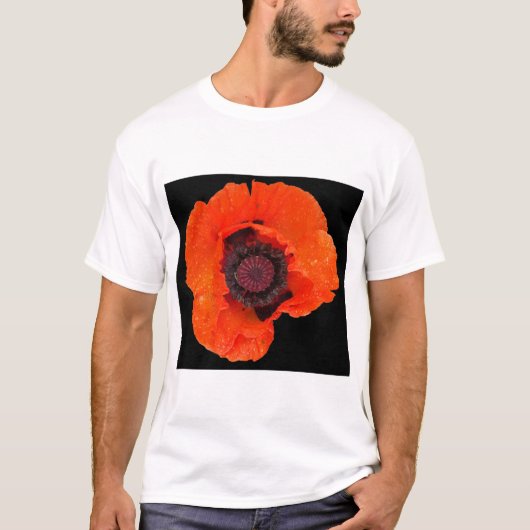 papaverbloem na regenval t-shirt (Voorkant)