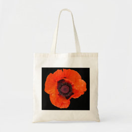 papaverbloem na regenval tote bag