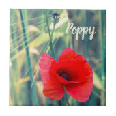 Papaverbloem voor tuinders en cadeau voor bloesem tegeltje (Voorkant)