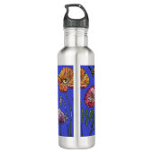  papaverbloem Waterverf Bloemdamesmarine Waterfles (Achterkant)