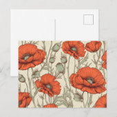  papaverbloemen briefkaart (Voorkant / Achterkant)