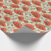  papaverbloemen cadeaupapier (Hoek)