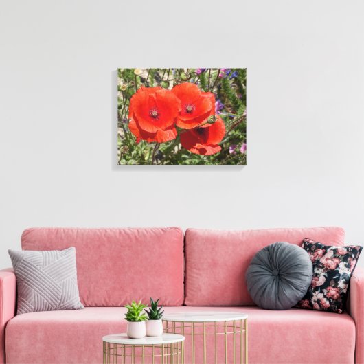PAPAVERBLOEMEN CANVAS AFDRUK (Insitu (Woonkamer))