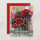 papaverbloemen in Waterverf Briefkaart (Voorkant / Achterkant)