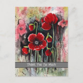 papaverbloemen in Waterverf Briefkaart (Voorkant)
