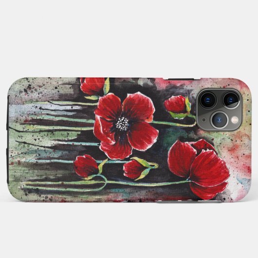 papaverbloemen in Waterverf Case-Mate iPhone Case (Achterkant (horizontaal))