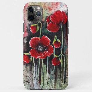 papaverbloemen in Waterverf Case-Mate iPhone Case