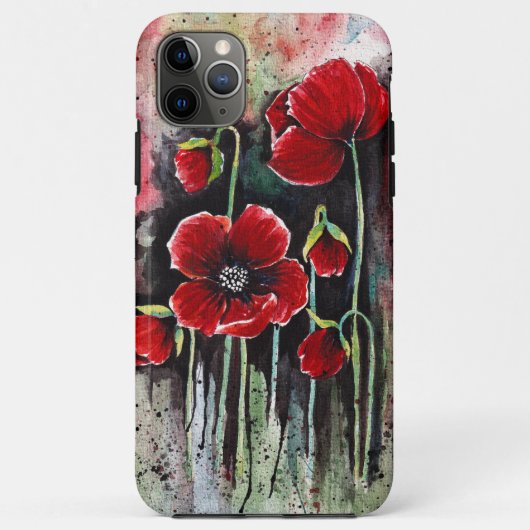 papaverbloemen in Waterverf Case-Mate iPhone Case (Achterkant)