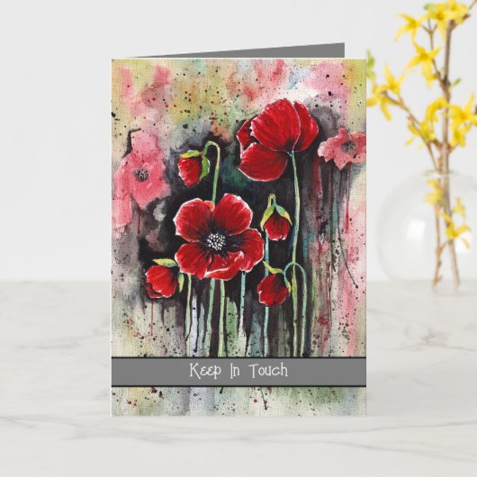 papaverbloemen in Waterverf Kaart (Gele Bloem)