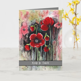 papaverbloemen in Waterverf Kaart