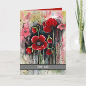 papaverbloemen in Waterverf Kaart (Voorkant)