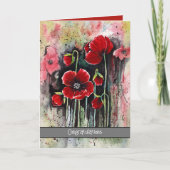 papaverbloemen in Waterverf Kaart (Voorkant)