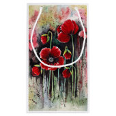 papaverbloemen in Waterverf Klein Cadeauzakje (Achterkant)