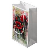 papaverbloemen in Waterverf Klein Cadeauzakje (Voorkant Gekanteld)