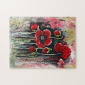 papaverbloemen in Waterverf Legpuzzel (Horizontaal)