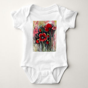 papaverbloemen in Waterverf Romper