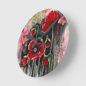 papaverbloemen in Waterverf Ronde Klok (Hoek)