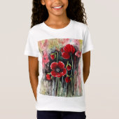 papaverbloemen in Waterverf T-shirt (Voorkant)