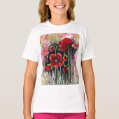 papaverbloemen in Waterverf T-shirt (Voorkant)