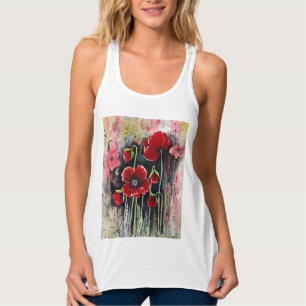 papaverbloemen in Waterverf Tanktop