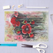 papaverbloemen in Waterverf Tissuepapier (Craft)