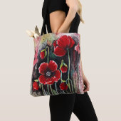 papaverbloemen in Waterverf Tote Bag (Dichtbij)
