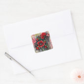 papaverbloemen in Waterverf Vierkante Sticker (Envelop)