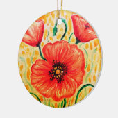 Papaverbloemen Keramisch Ornament (Links)