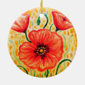 Papaverbloemen Keramisch Ornament (Achterkant)