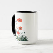 Papaverbloemen op maat gemaakte mok, cadeau voor v mok (Voorkant links)