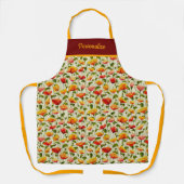  papaverbloemen Oranje rood flessenpatroon Schort (Voorkant)