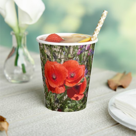 PAPAVERBLOEMEN PAPIEREN BEKERS (Insitu)