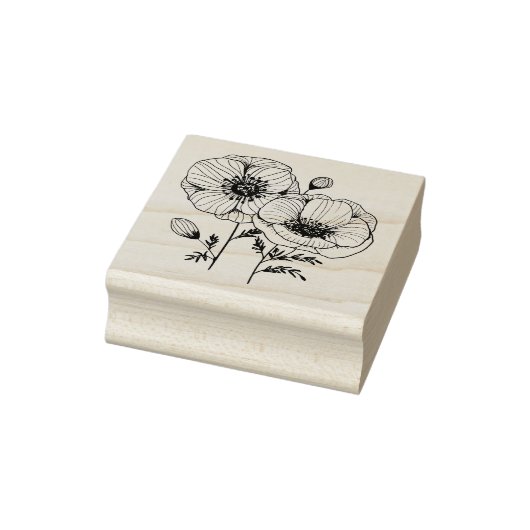 Papaverbloemen Rubberstempel (Stempel)
