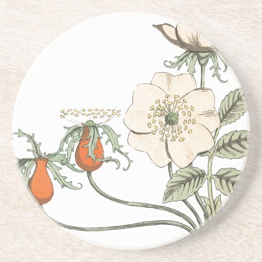  papaverbloemen zandsteen onderzetter (Voorkant)