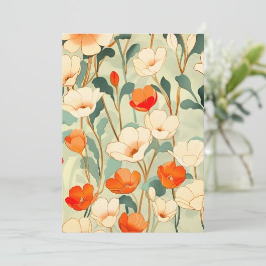  papaverbloesem aankondiging (Staand voorkant)