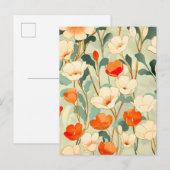  papaverbloesem aankondigingskaart (Voorkant / Achterkant)
