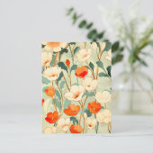  papaverbloesem aankondigingskaart (Staand voorkant)