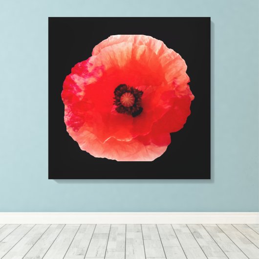 Papaverbloesem Canvas Afdruk (Insitu (Houten vloer))