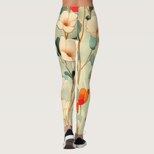  papaverbloesem leggings (Achterkant)