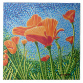 Papaverkeramische tegels tegeltje (Voorkant)