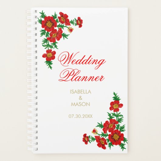  papaverrode bloemen - bruiloft planner (Voorkant)