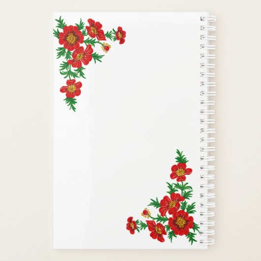 papaverrode bloemen - bruiloft planner (Achterkant)