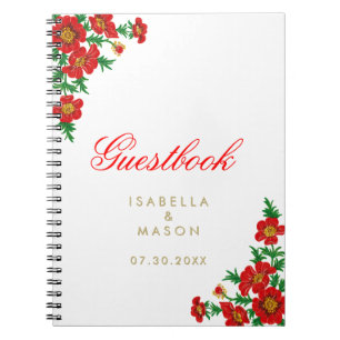  papaverrode bloemen - Guestbook Notitieboek