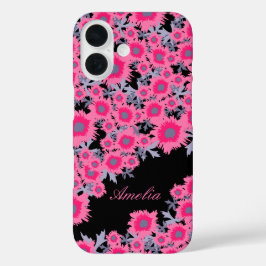 papaverroze zwarte dampnaam iphonecase iPhone 16 hoesje