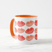 Papavers 11 oz. Oranje witte keramische Mok (Voorkant links)