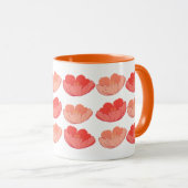 Papavers 11 oz. Oranje witte keramische Mok (Voorkant rechts)