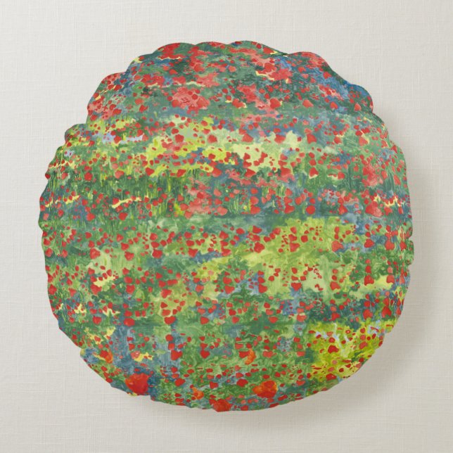 Papavers 2012 rond kussen (Voorkant)