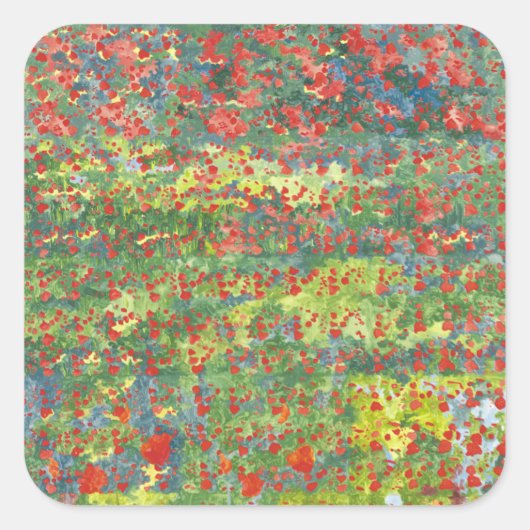 Papavers 2012 vierkante sticker (Voorkant)